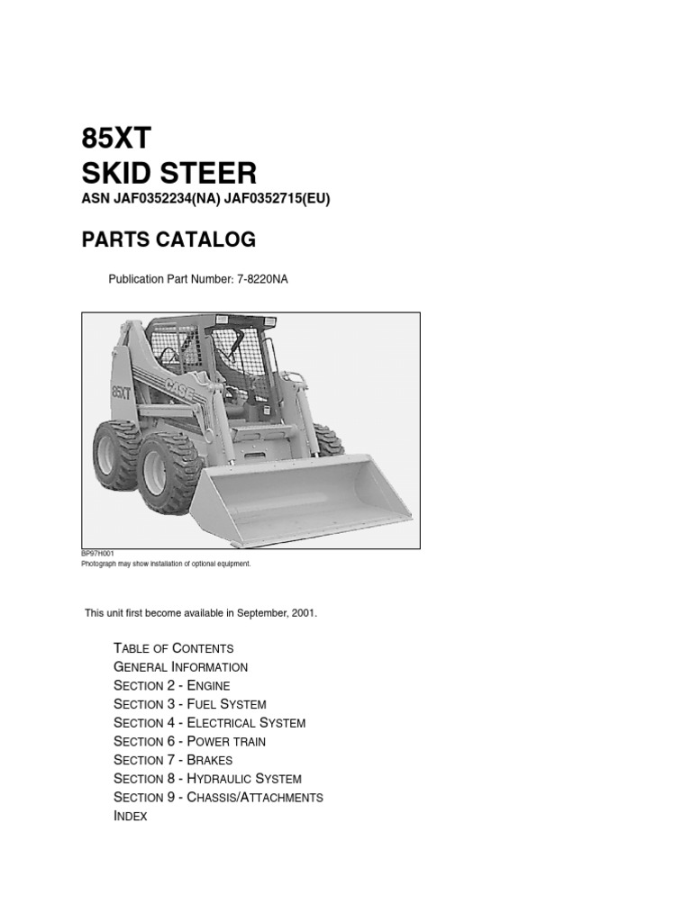 Case 85XT Skid Steer Parts Catalog 7-8220NA | PDF