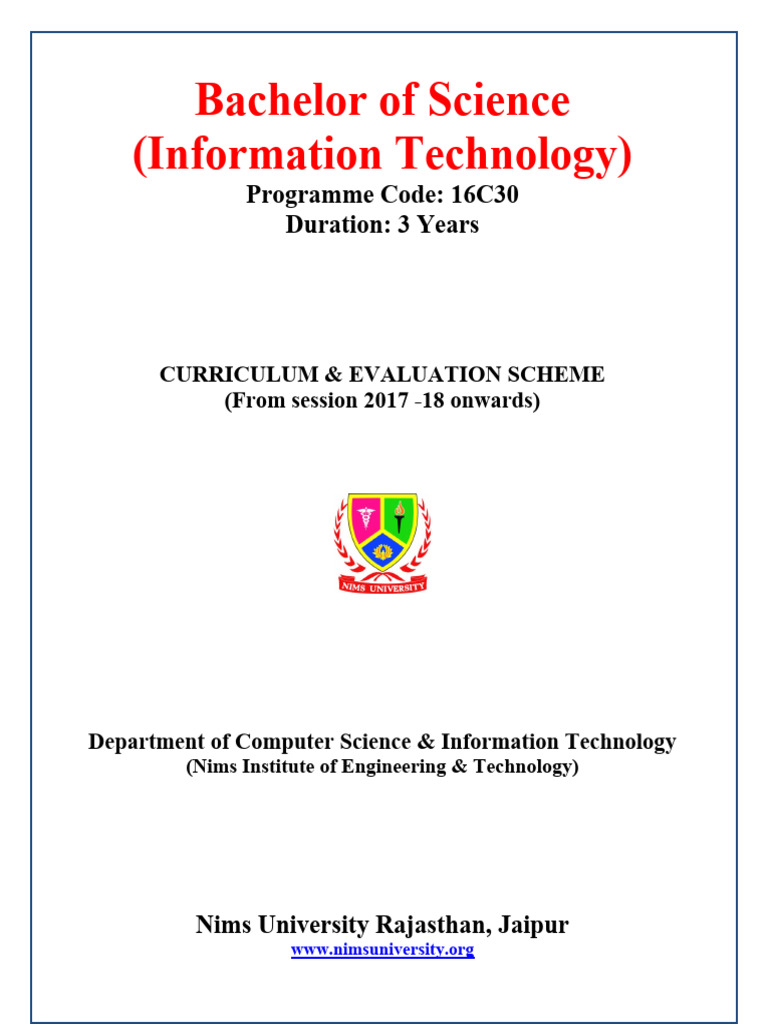 B.Sc. in Information Technology Curriculum | PDF