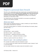 Report A Personal Data Breach Form