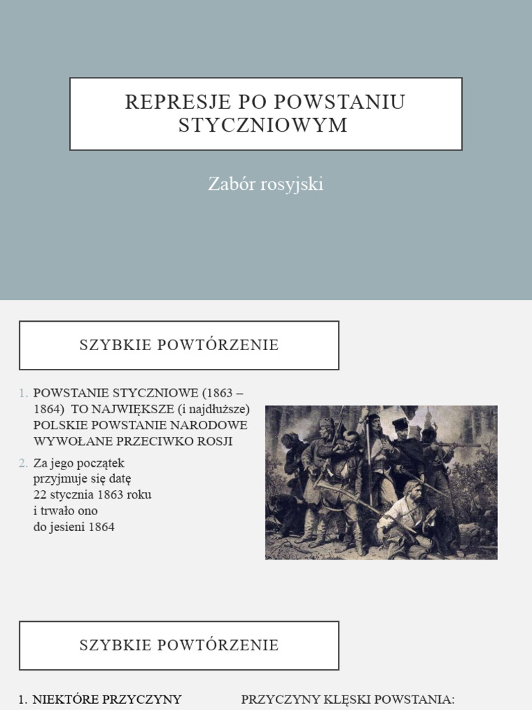Zabór Pruski Po Powstaniu Styczniowym Represje Po Powstaniu Styczniowym | PDF