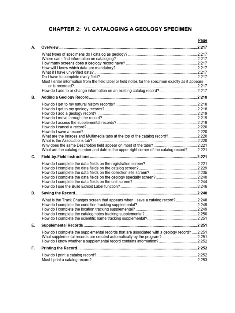 Cataloging Geology Specimens Guide | PDF | Point And Click | Icon ...