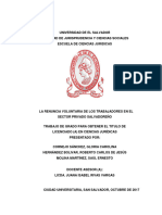 La Renuncia Voluntaria de Los Trabajadores en El Salvador y Los Problemas Sociales