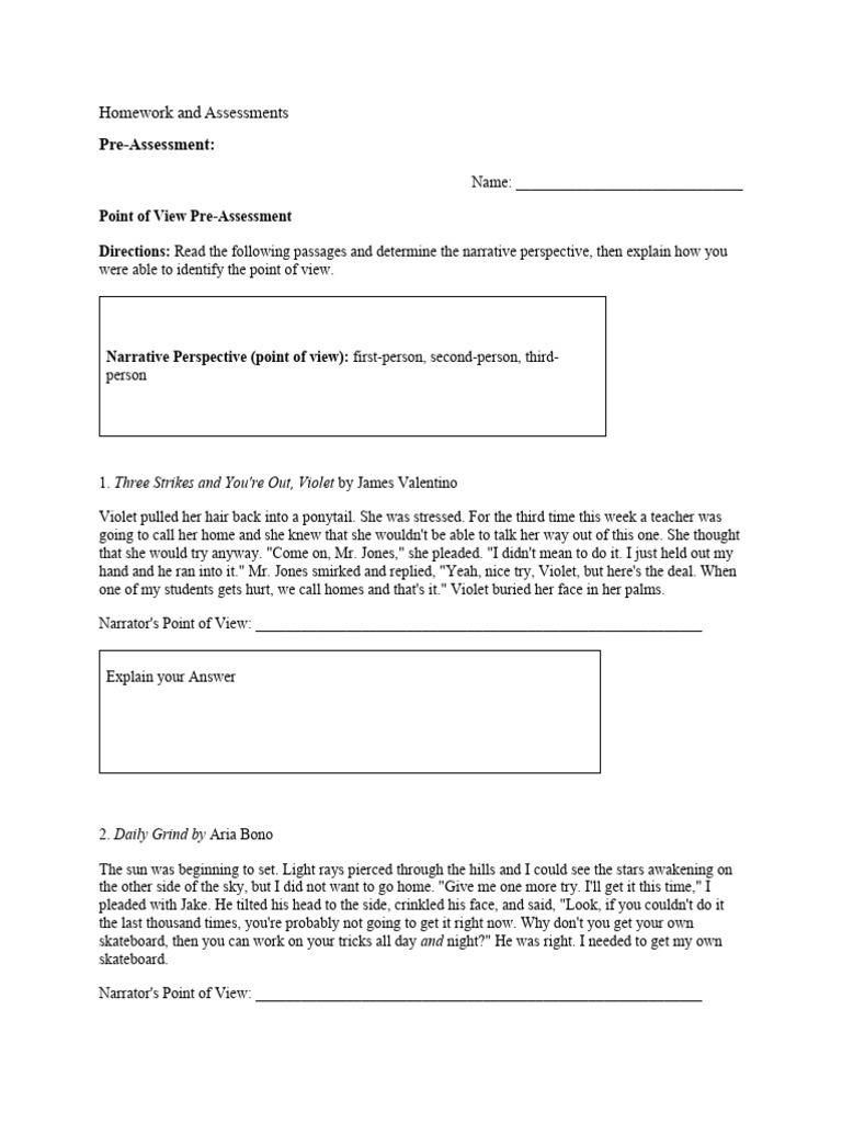 Homework and Assessments | PDF