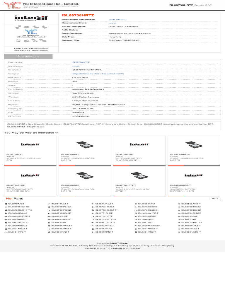 ISL88738HRTZ | PDF | Electronics