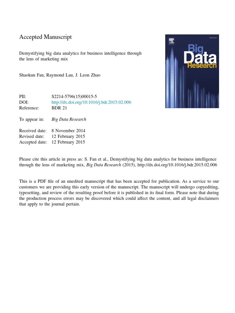 Big Data Analytics in Marketing Mix | PDF | Marketing | Big Data