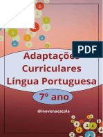 Amostra Língua Portuguesa 7º ano Adaptações Curriculares Inove na Escola