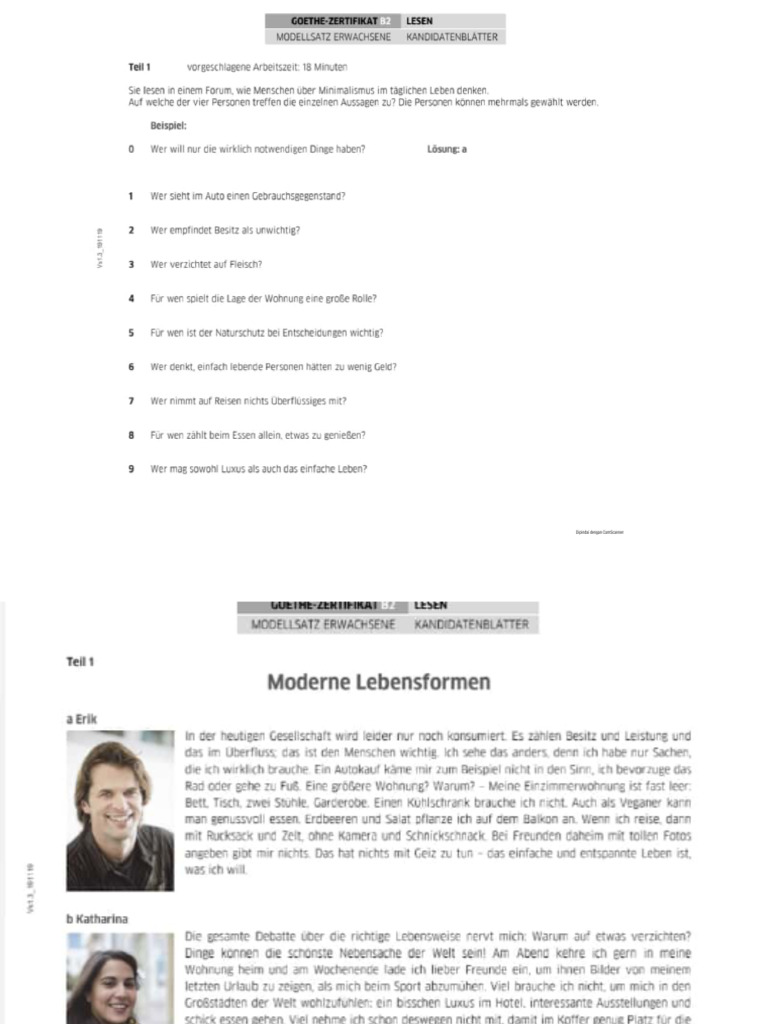 modellsatz Goethe prüfung b2 PDF