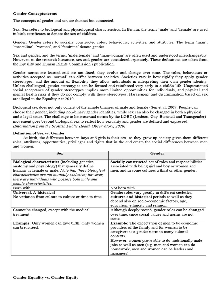 Understanding Gender and Sex Differences | PDF | Gender | Gender Studies