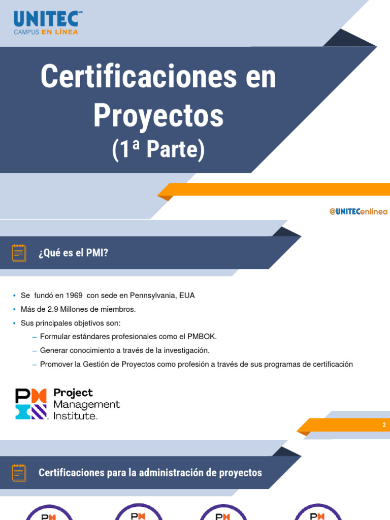Certificaciones en Proyectos (1 Parte) | PDF | Profesional en el manejo ...