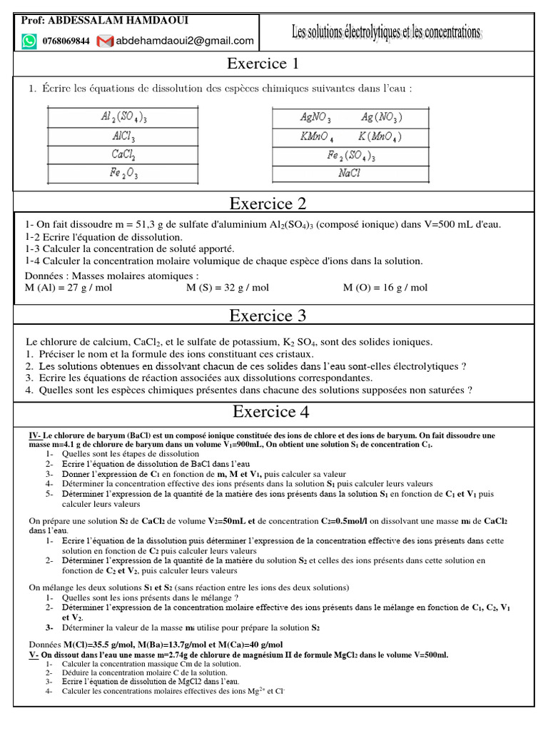 Concentration en soluté et dissolution | PDF | Ion | Concentration molaire
