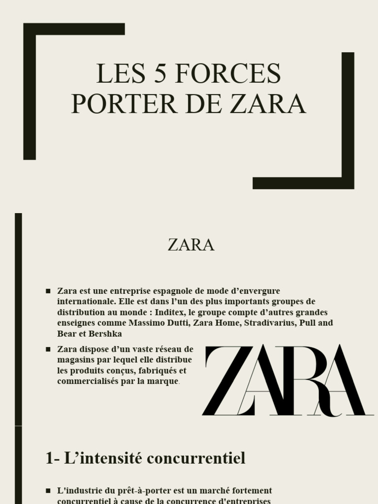 5 Forces De Porter Exemple Zara