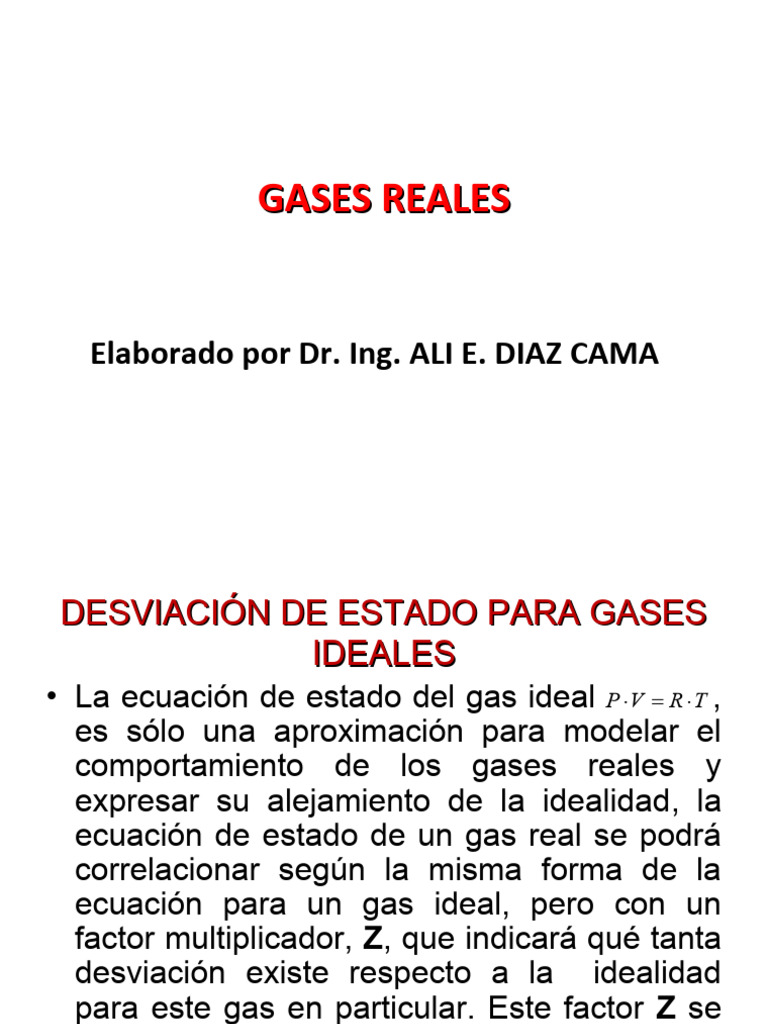 Comportamiento de Gases Reales y Z | PDF | Gases | Ciencias fisicas