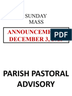 Announcement Sunday Mass