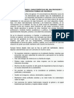 VIOLENCIA DE GÉNERO Caracteristicas Del Maltratador y Tipos de Violencia