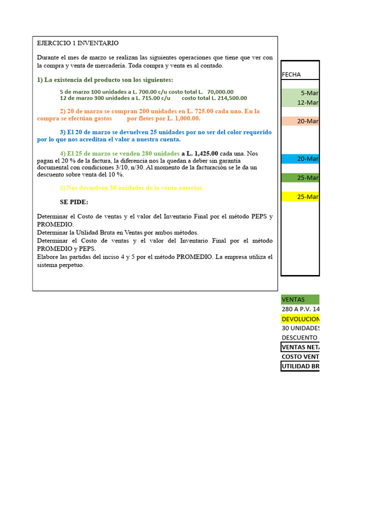 Cálculo de Costo de Ventas y Utilidad | PDF | Inventario | Costo de los ...