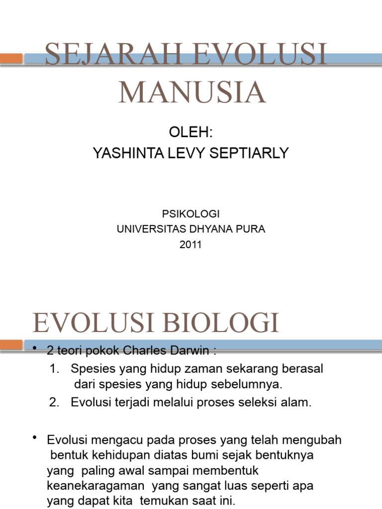 Proses Evolusi Manusia dan Pri…