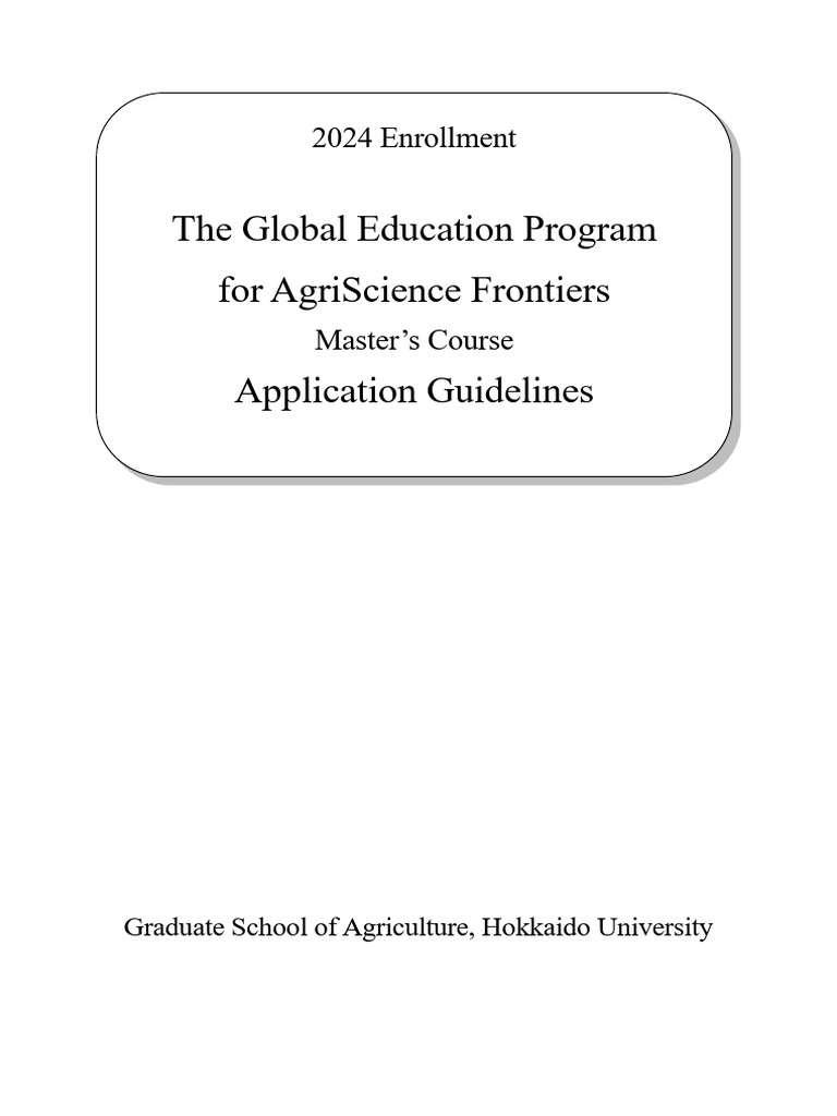 Hokkaido University AgriScience Master's Guidelines | PDF ...