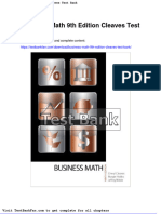 Full Download Business Math 9th Edition Cleaves Test Bank