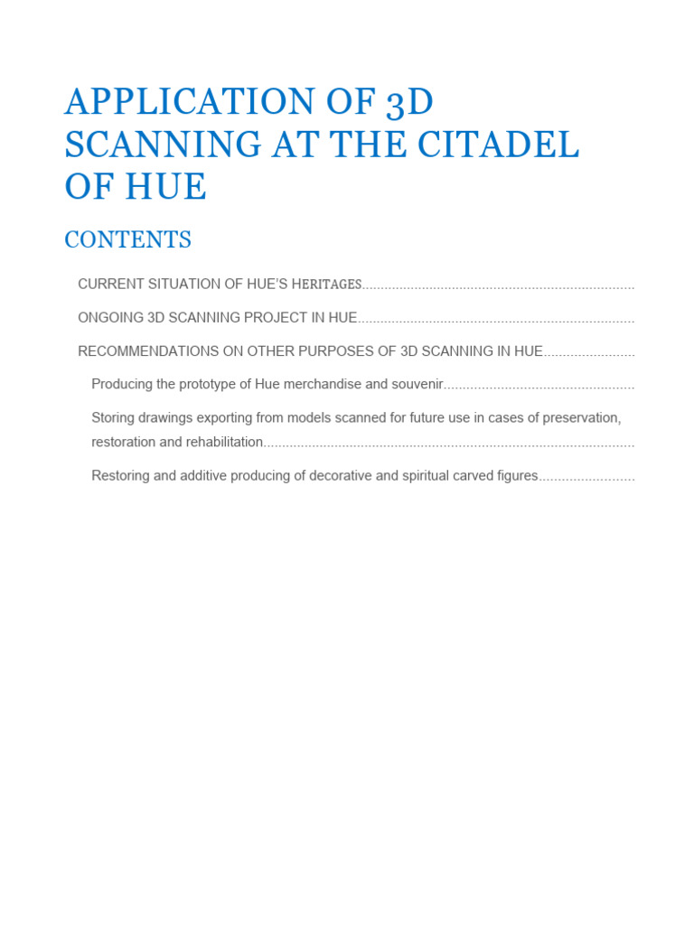 3D Scanning for Hue Heritage Preservation | PDF | Hue