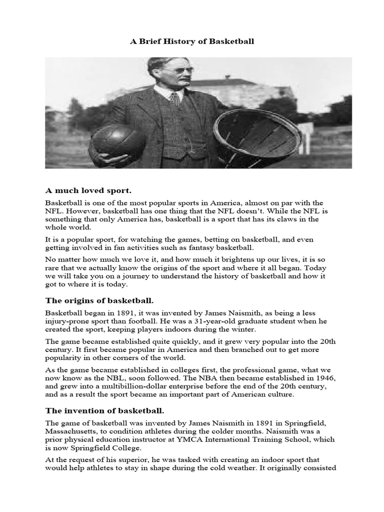 A Brief History of Basketball PDF Entertainment Sports