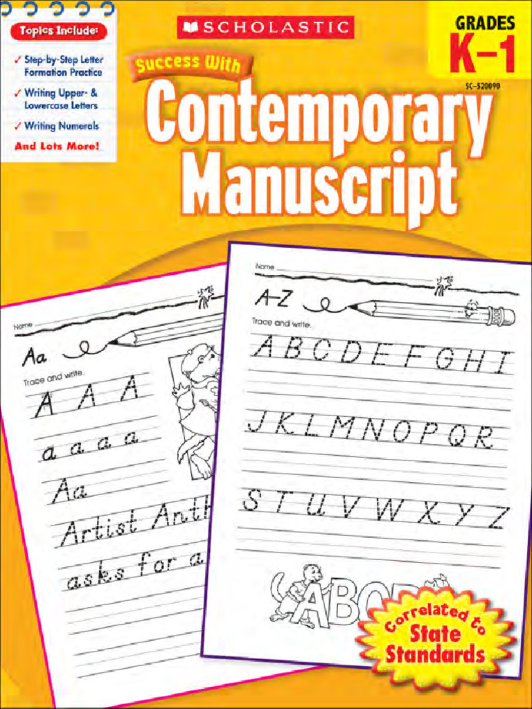 Scholastic Success With Contemporaty Manuscript Grades K-1 | PDF ...
