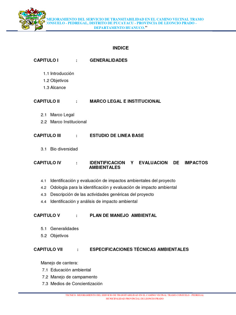 Mejoras Viales y Medioambiente | PDF | Evaluación de impacto ambiental ...