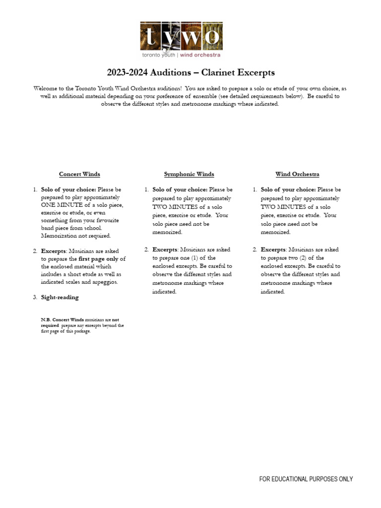 PDF Orchestras Audition