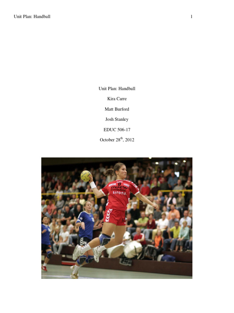 Handball Unit Plan PDF Lesson Plan