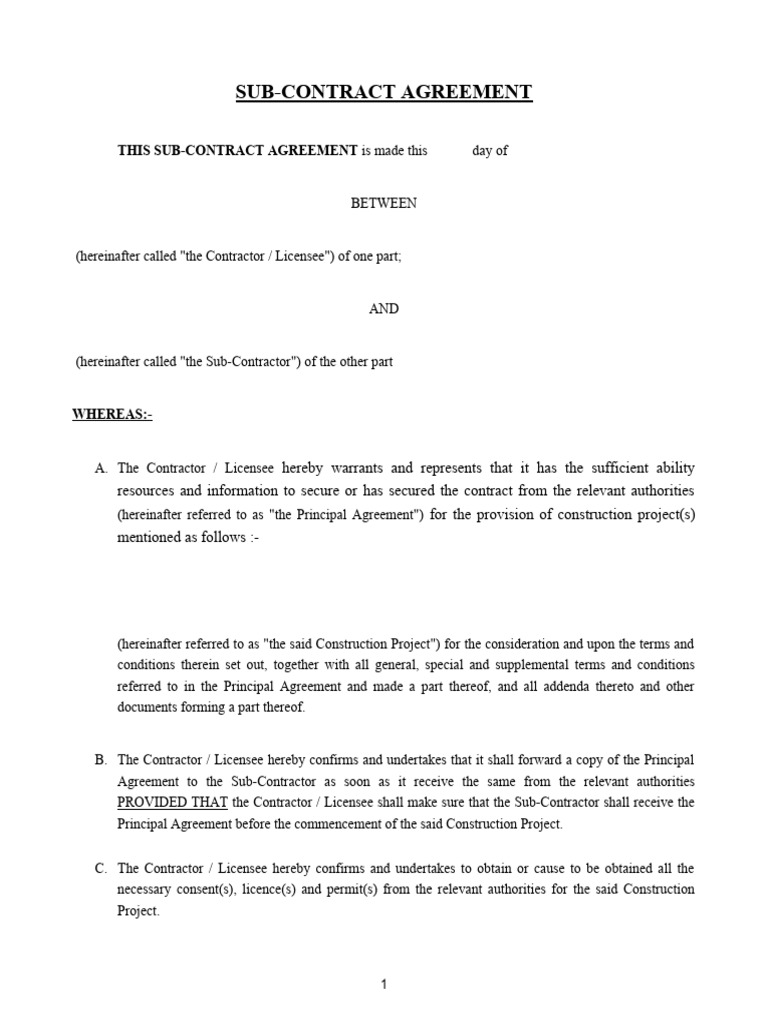 Subcontract | PDF | Indemnity | Government