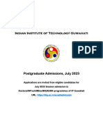 PG PHD Admission Jul 2023