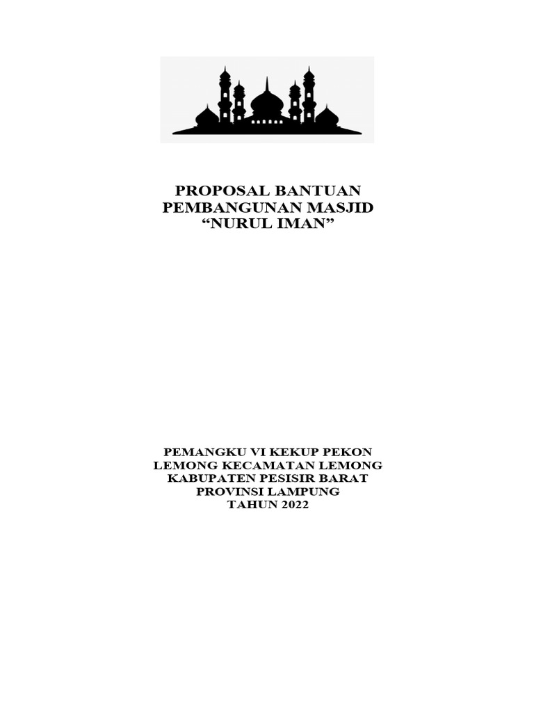 Proposal Pembangunan Masjid Nurul Iman | PDF