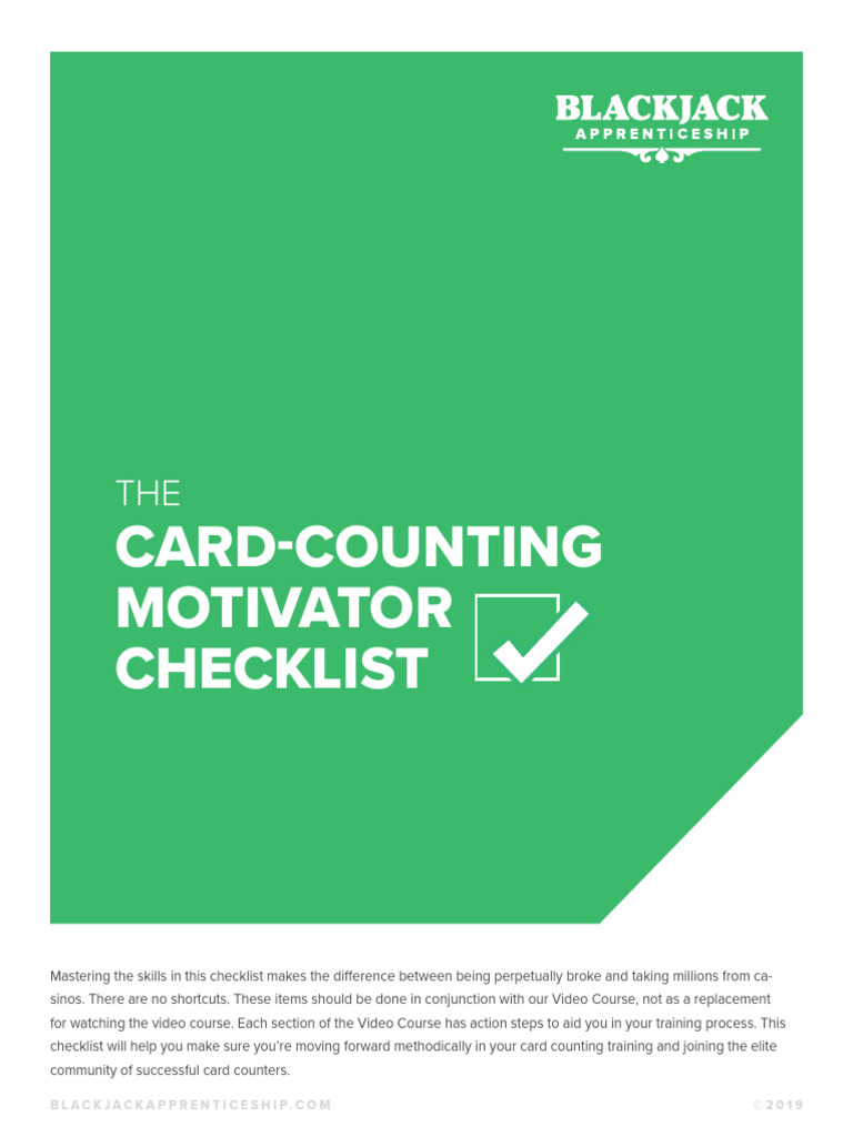 Card-Counting-Checklist | PDF | Card Counting | Games Of Mental Skill