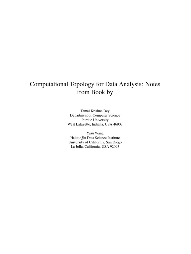 Computational topology for data analysis notes from book by pdf