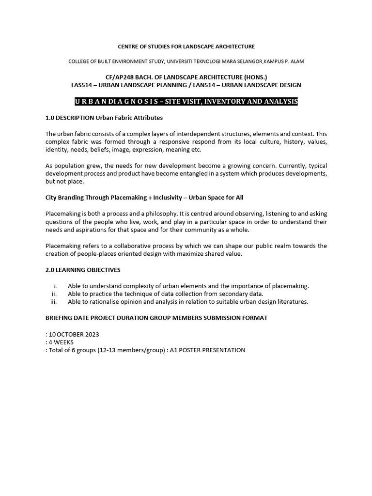 Urban Landscape Analysis Project AP248 | PDF | Art