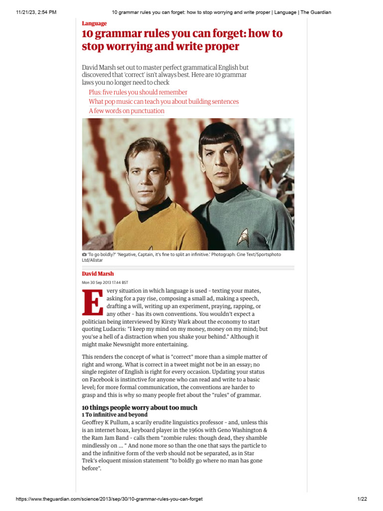 Forget These 10 Grammar Rules | PDF | Verb | Plural