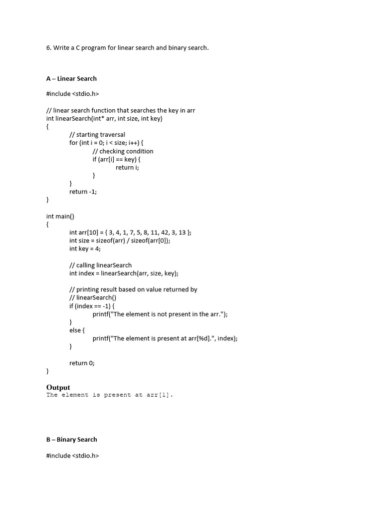 Linear Search and Binary Search | PDF