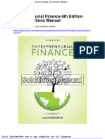 Full Download Entrepreneurial Finance 6th Edition Leach Solutions Manual