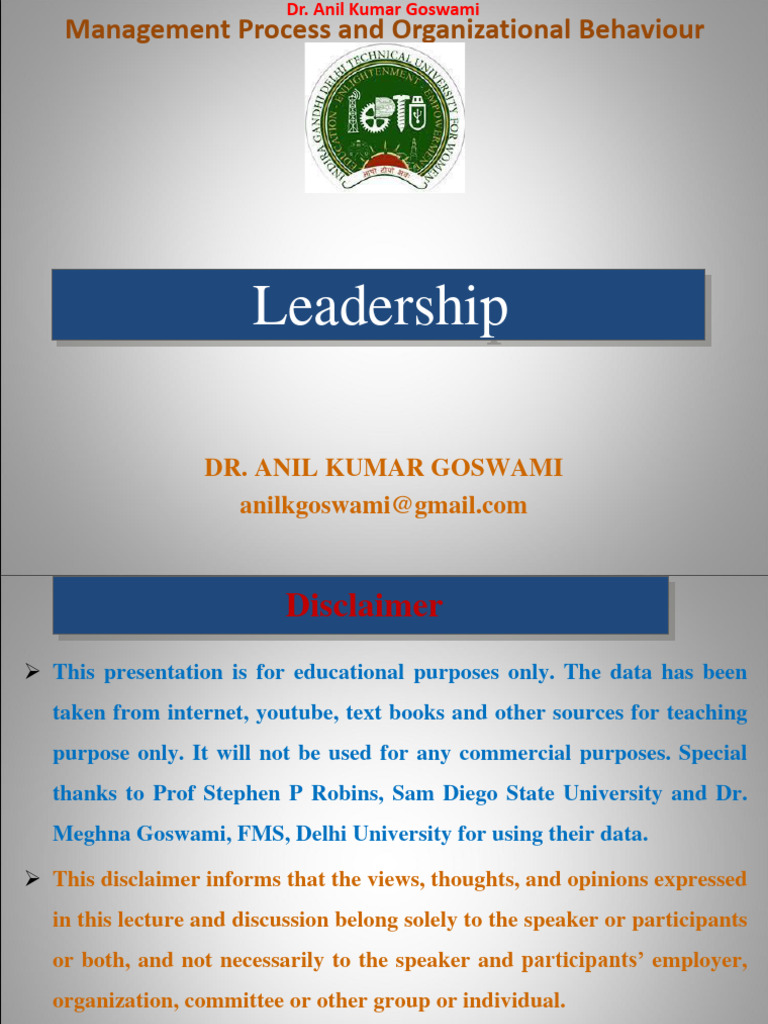 AKG MPOB L13 OB LeadershipFinal | PDF