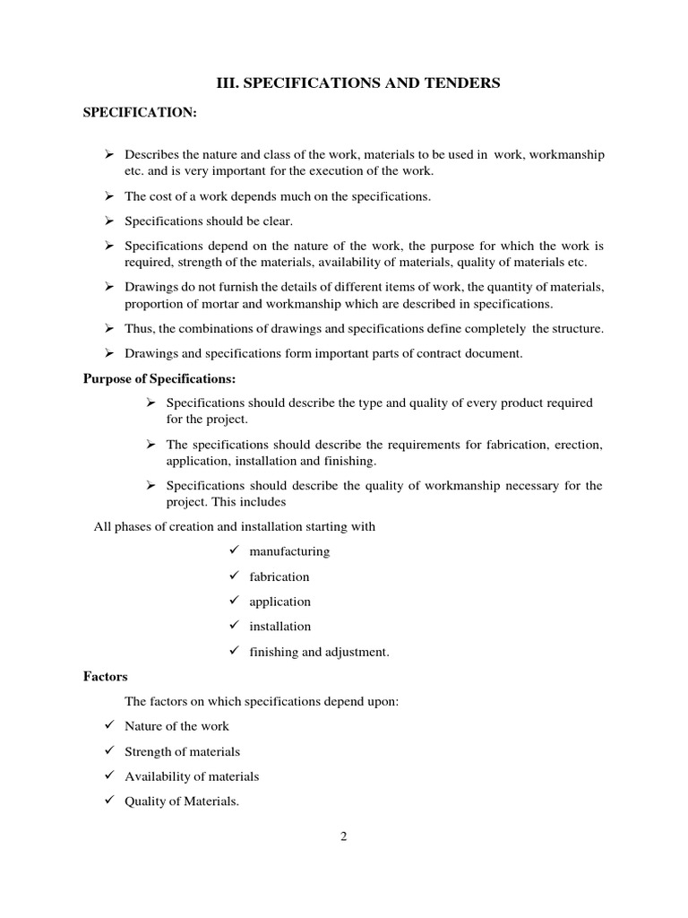Construction Specifications Overview | PDF | Concrete | Specification ...