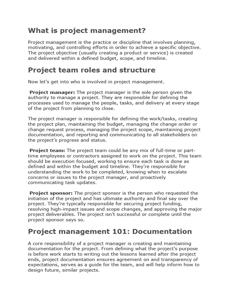 What Is Project Management - 28-10-2021 | PDF | Agile Software ...