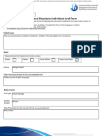 IB English Individual Oral Outline | PDF | Language Arts & Discipline