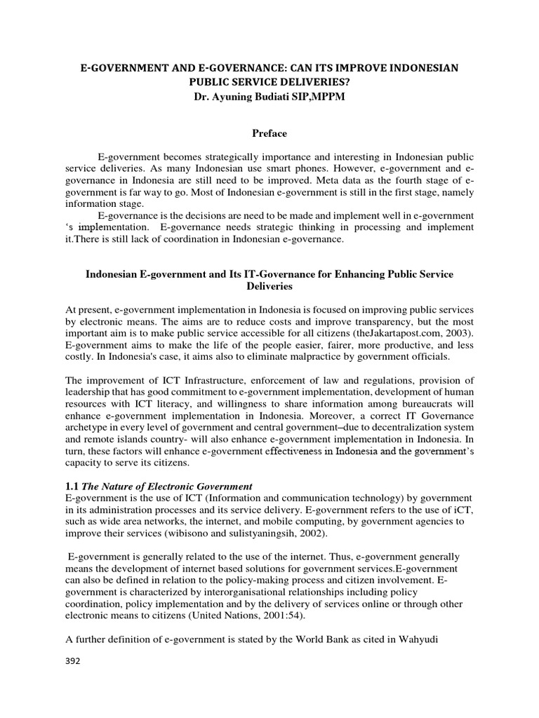 Enhancing E-Government in Indonesia | PDF | E Government | Bribery