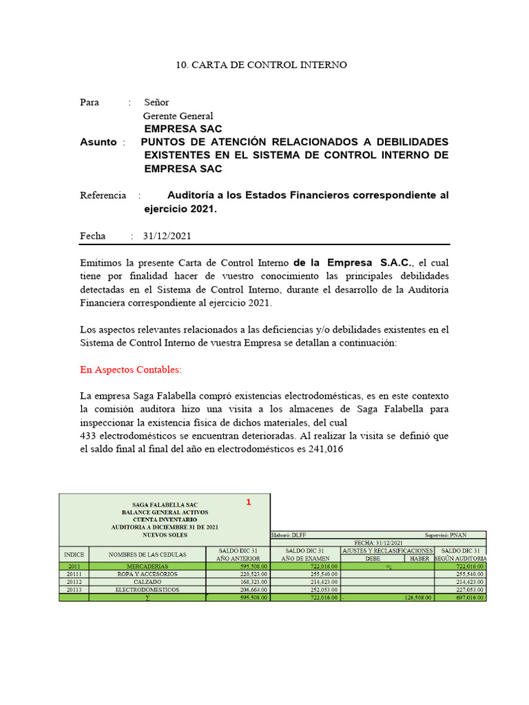Ejemplo Carta de Control | Descargar gratis PDF | Depreciación ...