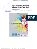 Full Download Entrepreneurship The Practice and Mindset 1st Edition Neck Test Bank