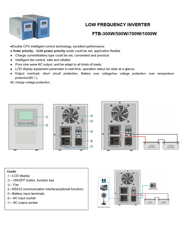 FTB-300 Low Frequency Inverter Guide | PDF | Power Inverter | Power Supply