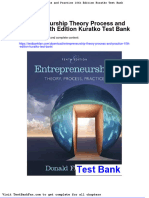 Full Download Entrepreneurship Theory Process and Practice 10th Edition Kuratko Test Bank