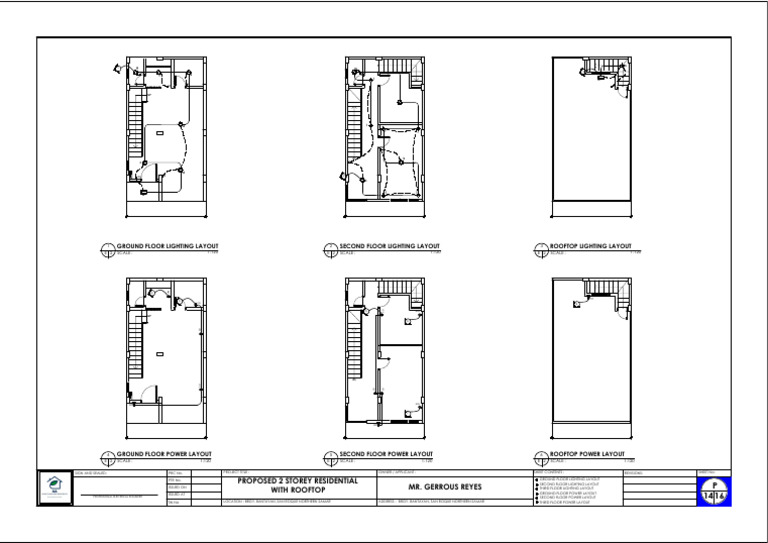 Ground Floor Lighting Layout Second Floor Lighting Layout Rooftop