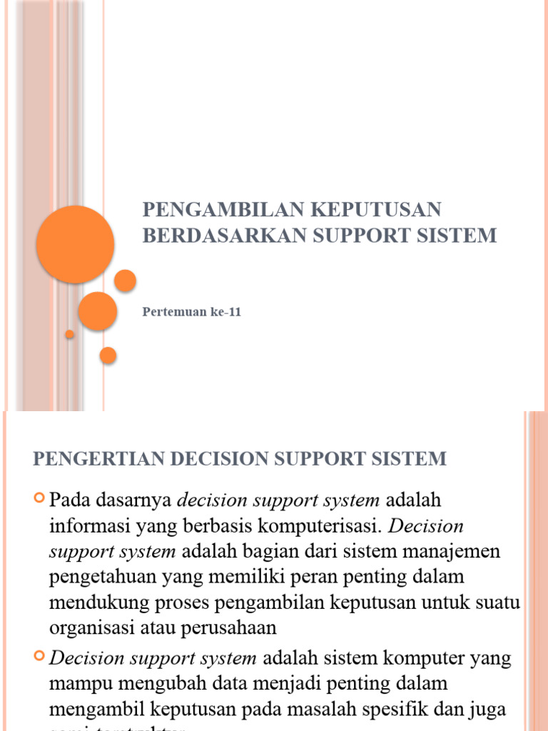 Panduan Lengkap Decision Support System | PDF | Karier & Perkembangan