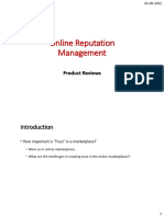 Online Reputation Management: Product Reviews