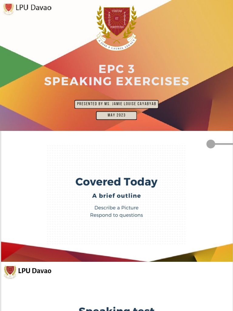 Speaking Exercises 3 | PDF | Verb | Human Communication